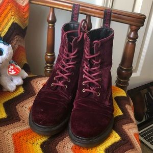 Red Velvet Doc Marten boots